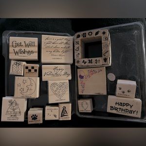 Stampin Up! Set of 14 + 17 misc Holiday Stamps  most new never used
